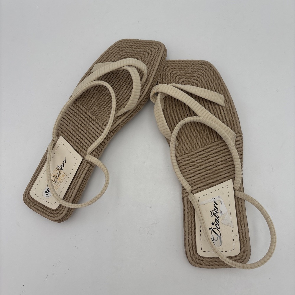 Sandals From SHEIN  Womens Braided Detail Thong Flip Flops size 36